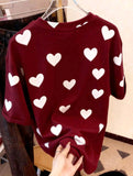 Heart Graphic Print Casual Women's Short Sleeve Crew Neck T-Shirt
