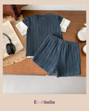 Striped Waffle Knit Fabric T-Shirt & Shorts Set – Baby Boy