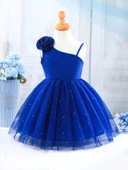 Elegant Blue Color Birthday Party Princess Dress