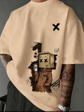 Men’s Casual Cartoon Print Short Sleeve T-Shirt – Summer