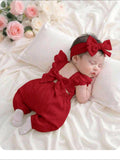 Newborn Baby Girl Bow Romper