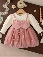 Baby Girls Pink Floral Bow Princess Dress