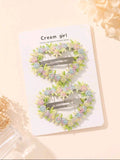 2-Piece Girls Heart Hair Clips