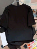 Plus Size Women B&W Fitted Casual T-Shirt
