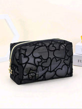 Heart Mesh Makeup Bag