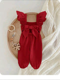 Newborn Baby Girl Bow Romper