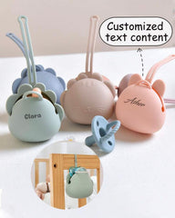 Custom Silicone Pacifier Storage Box – Pacifier Holder with Strap (Portable & Anti-Loss)