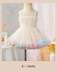 White Baby Girl Luxurious Ballet Sleeveless Party Dress – Spring / Summer