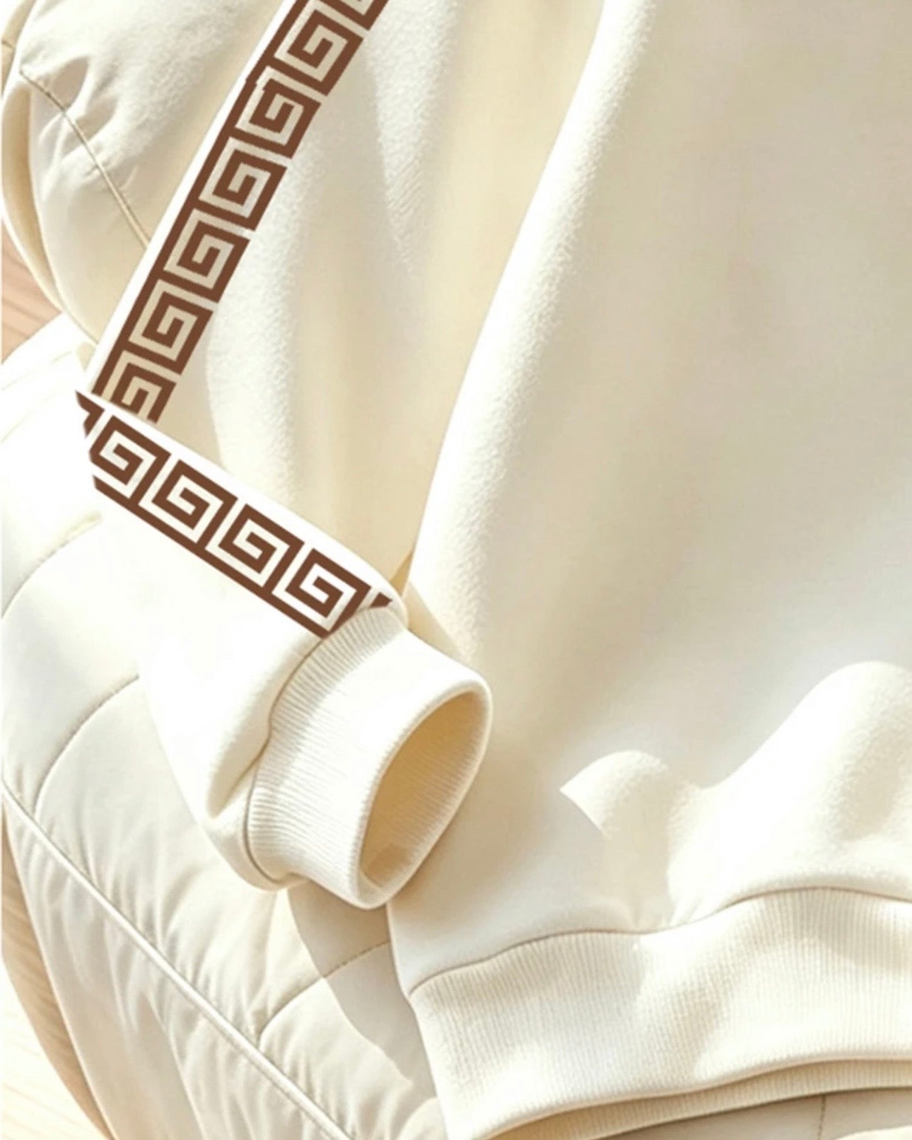 Boys Beige Crew Neck Long Sleeve Sweatshirt & Sweatpants