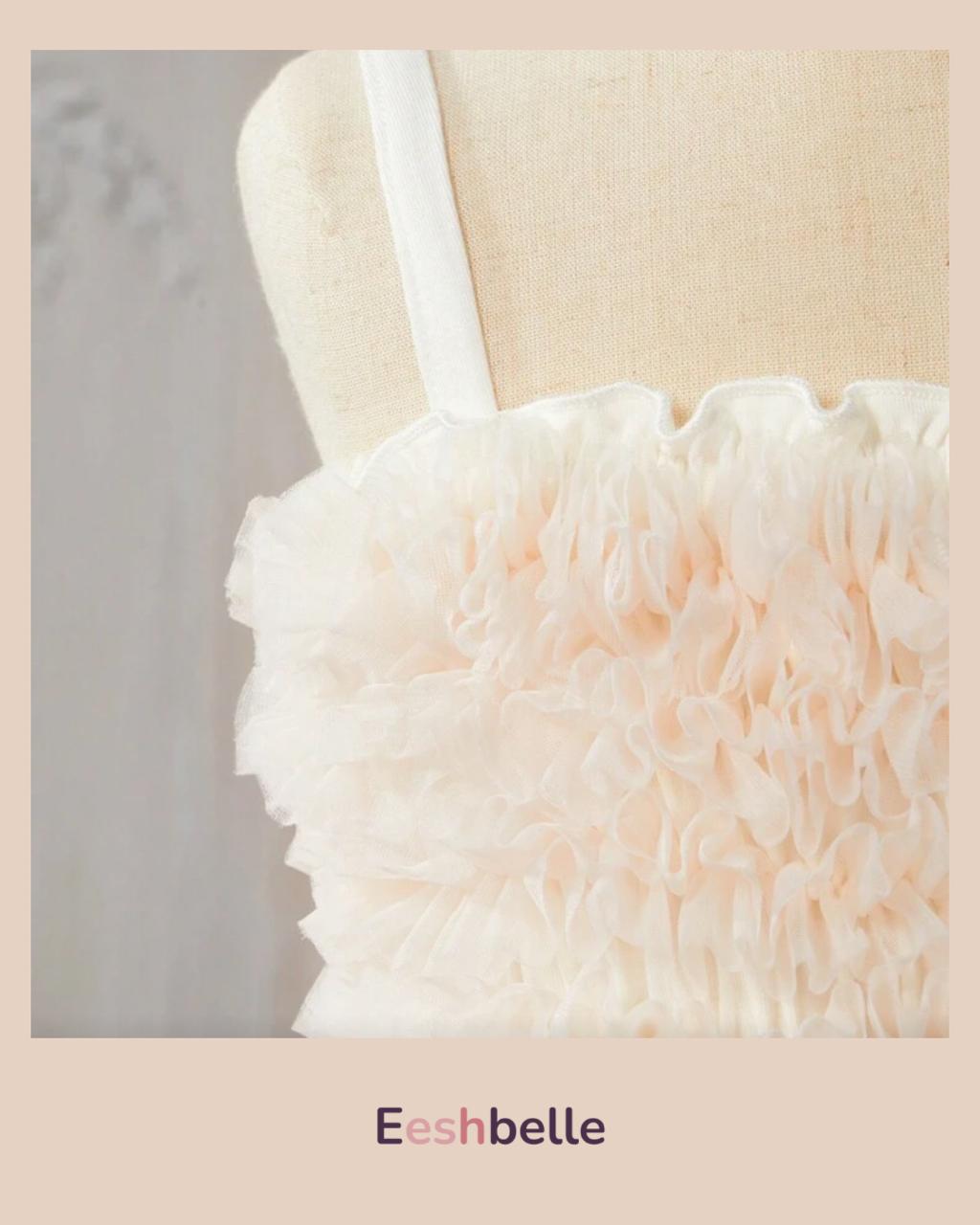 White Baby Girl Luxurious Ballet Sleeveless Party Dress – Spring / Summer