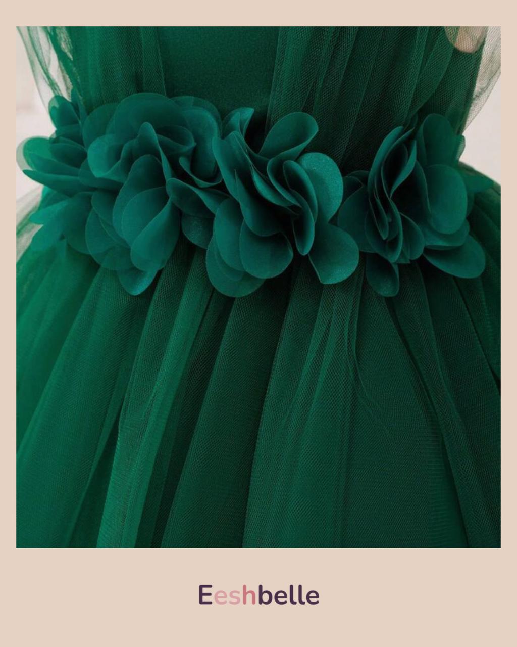 Green Net Chiffon Dress