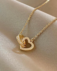 Double Heart Pendant Necklace