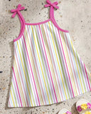 Baby Girl Pink Graphic Print Suspender Dress with Bow