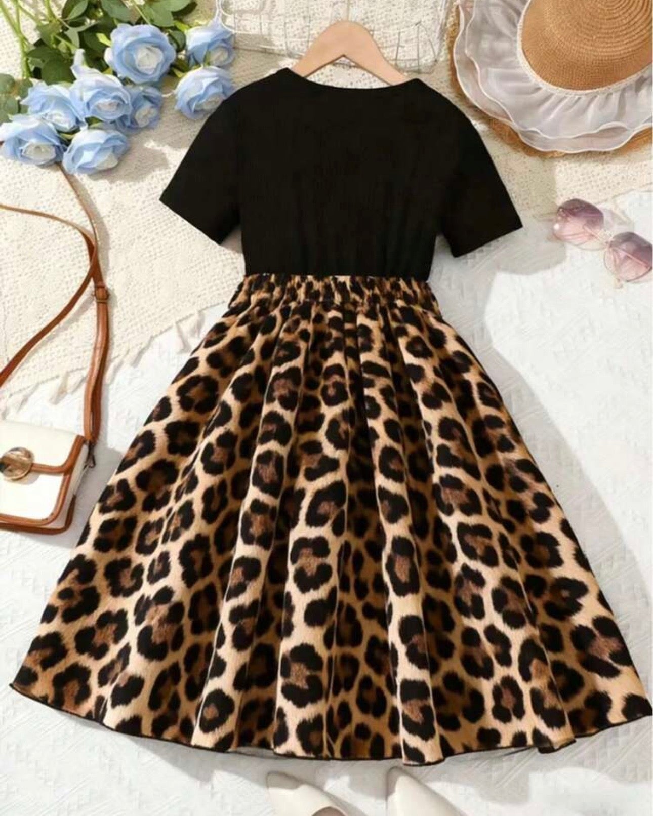 Black Leopard Patchwork Dress – Bold Summer Style