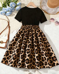 Black Leopard Patchwork Dress – Bold Summer Style