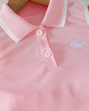 Girls Light Pink Tennis Outfit Set – Sleeveless Polo Shirt & Pleated Skirt