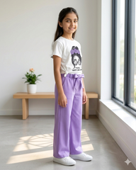 2 Pc Glasses Print Top & Straight Leg Pants (5 Colors)