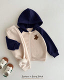 Baby Boy Beige & Blue Bear Print Winter 2-Piece Set