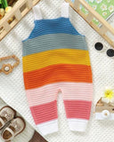 Baby Girl Rainbow Striped Knit Romper