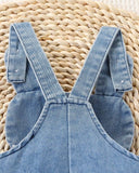 Baby Girl Embroidered Denim Jumpsuit