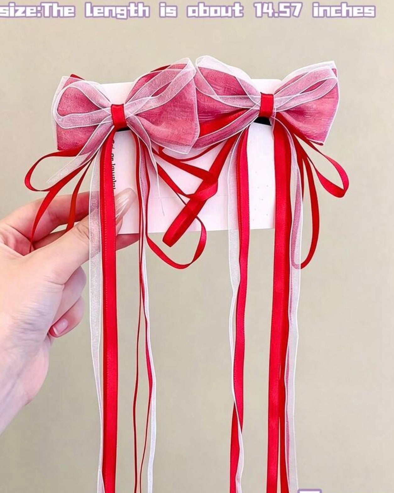 2-Piece Macaron Satin Pearl-Luster Tulle Bow Hair Clips for Girls