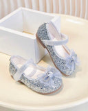 1 Pair Girls' Sweet Glitter Bow Princess Shoes
