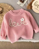 Girls Knit Pink Winter Sweater