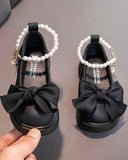 Premium Black Girls Pearl Princess Sandals