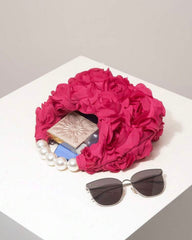 Reddish Pink Floral Pop Pearl Bag for Elegant Women