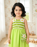 Green & White Floral Cami Dress with Matching Crossbody Bag