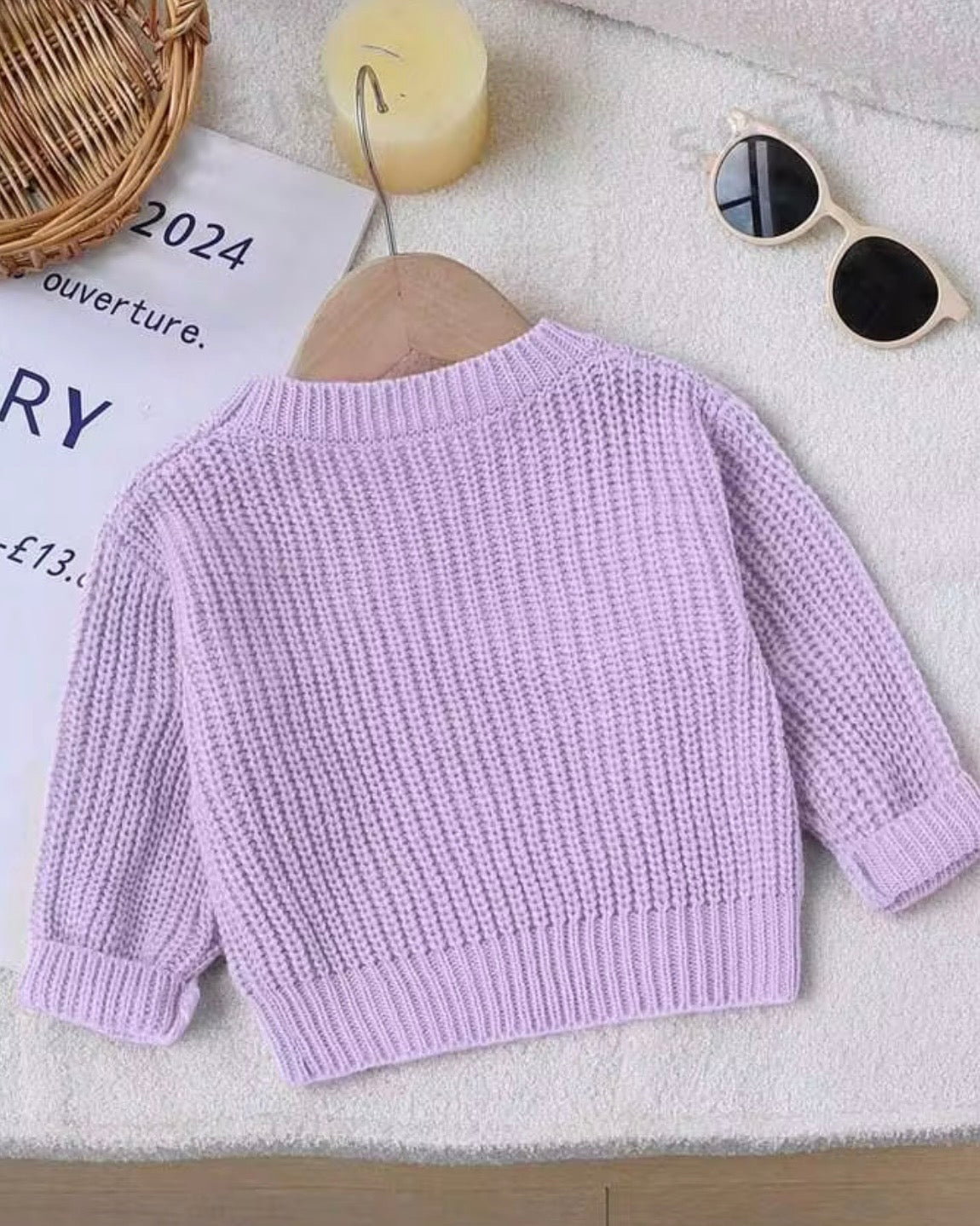 Baby Girl Floral Embroidered “Baby” Sweater