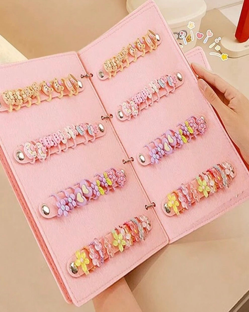 4-Page Loose-Leaf Booklet Design Organizer For Hair Accessories