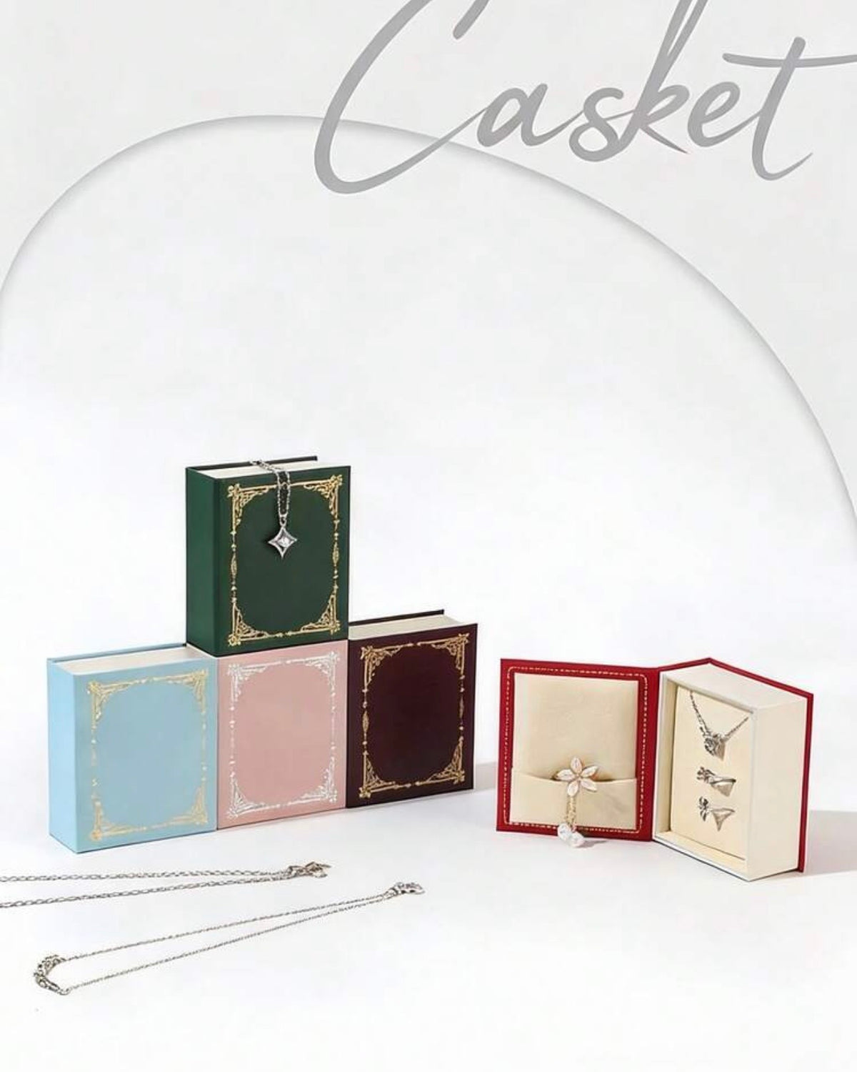 1pc Creative Book-Shaped Jewelry Box (Green, Pink, Sky Blue, Meroon, Red)