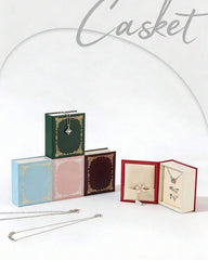1pc Creative Book-Shaped Jewelry Box (Green, Pink, Sky Blue, Meroon, Red)