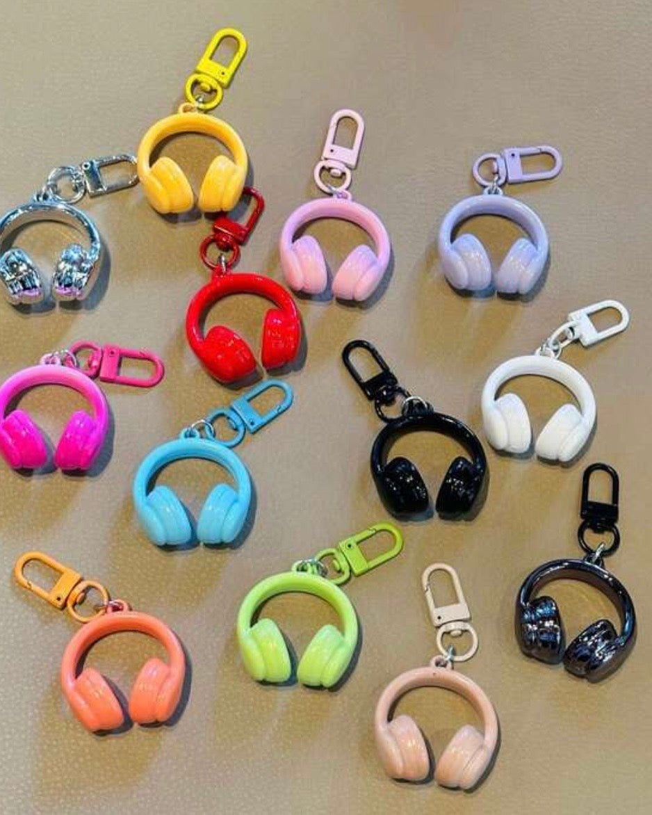 3D Headphone Keychain Bag Charm (10 Colours)