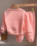 Baby Girl Pink Sweatshirt & Pants Set – 2-Piece Outfit