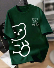 Boys Green Cartoon Bear T-Shirt
