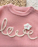 Girls Knit Pink Winter Sweater