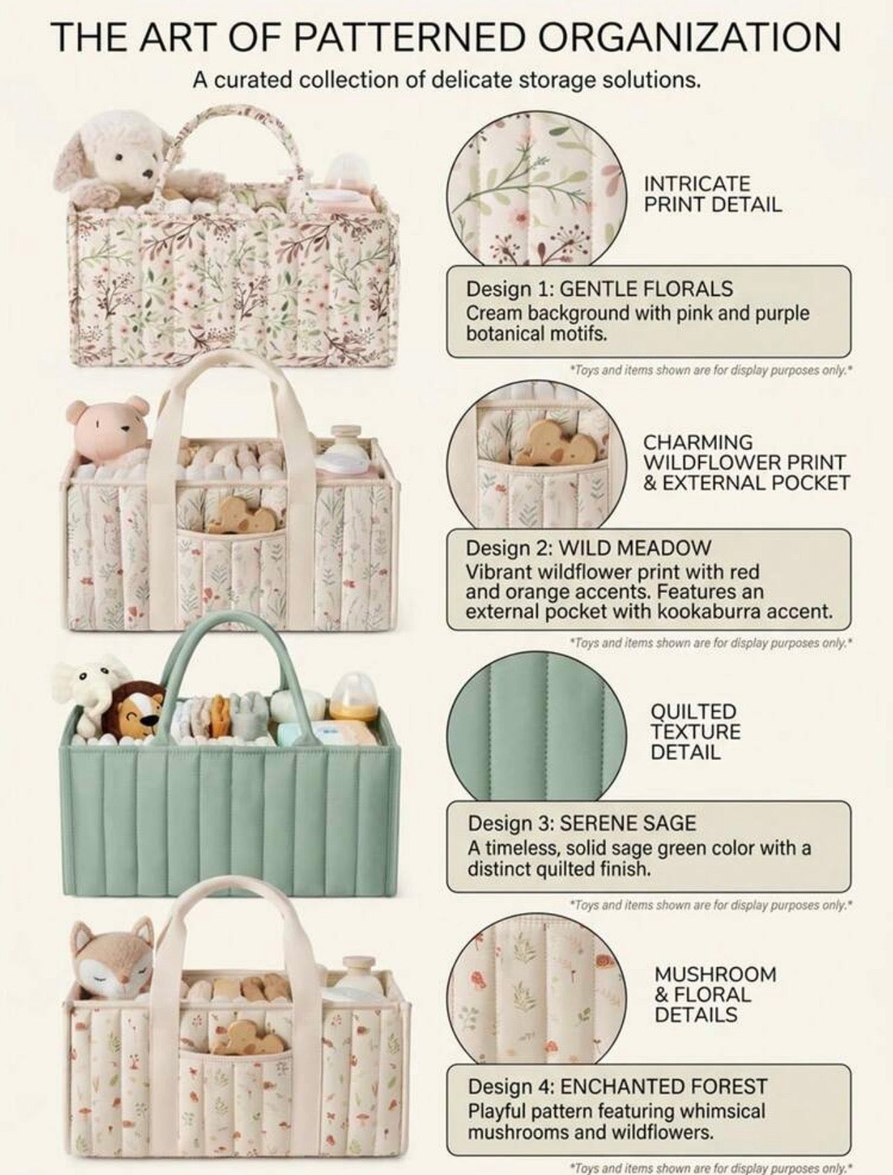 Premium Caddy Organisers for Baby Items (3 Designs)