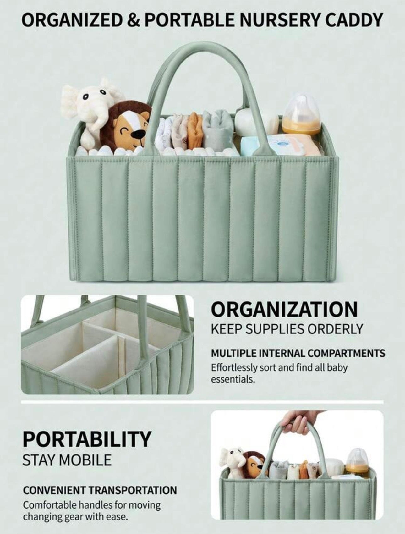 Premium Caddy Organisers for Baby Items (3 Designs)