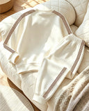 Boys Beige Crew Neck Long Sleeve Sweatshirt & Sweatpants