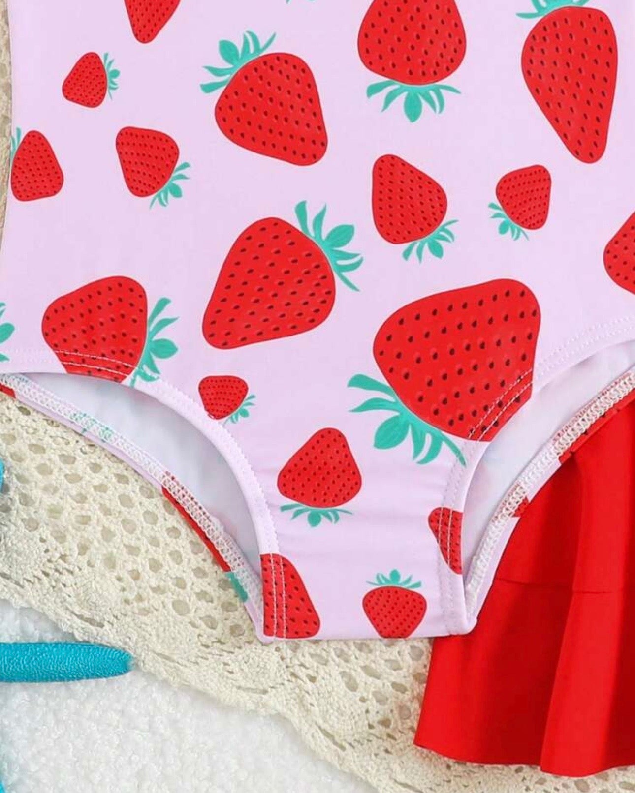 Baby Girl Purple Strawberry Print Swimwear - 2pc set