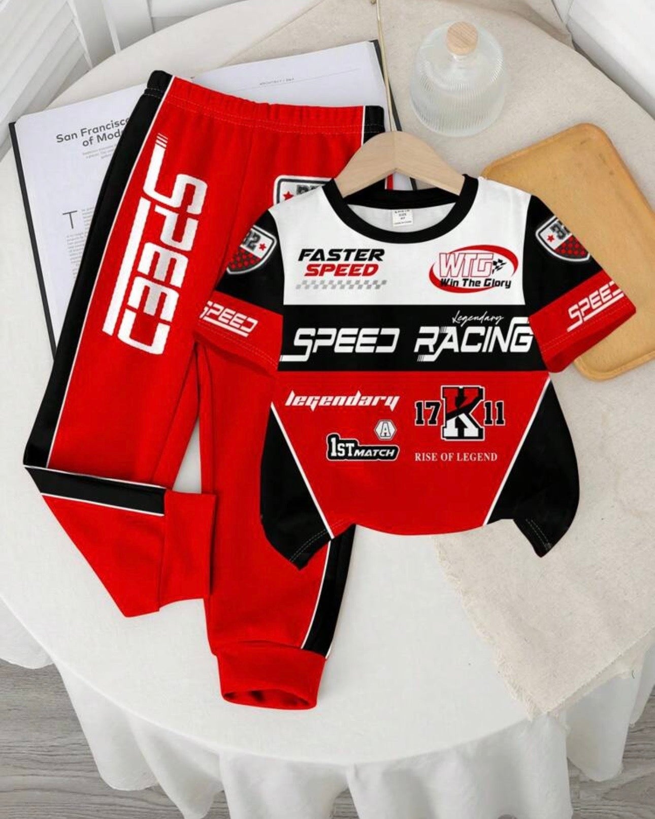 Baby Boys Racing Sports Graphic T-Shirt & Pants Set