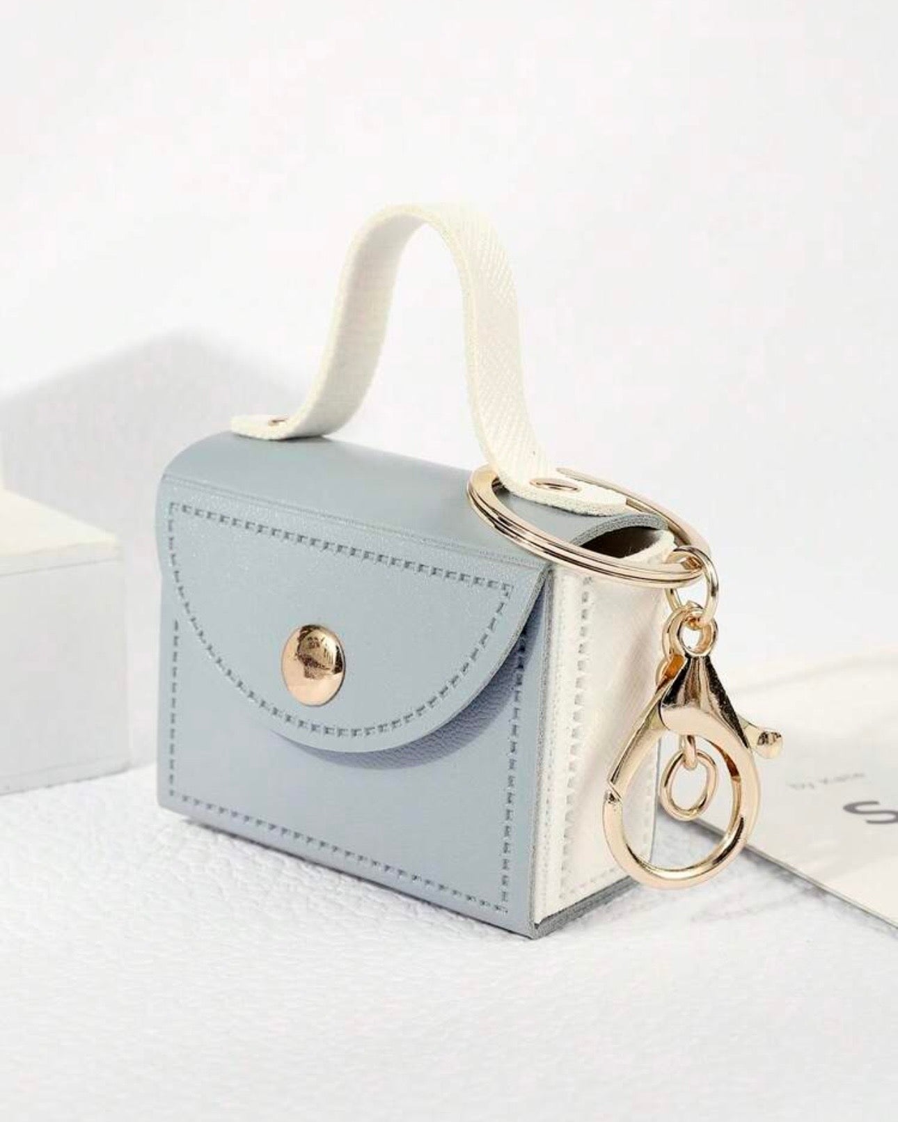 Leather Mini Bag with Holder ( White, Black, Green, Pink, Brown, Blue, Red, Beige)