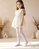 White Heart & Bow Pattern Mesh Leggings