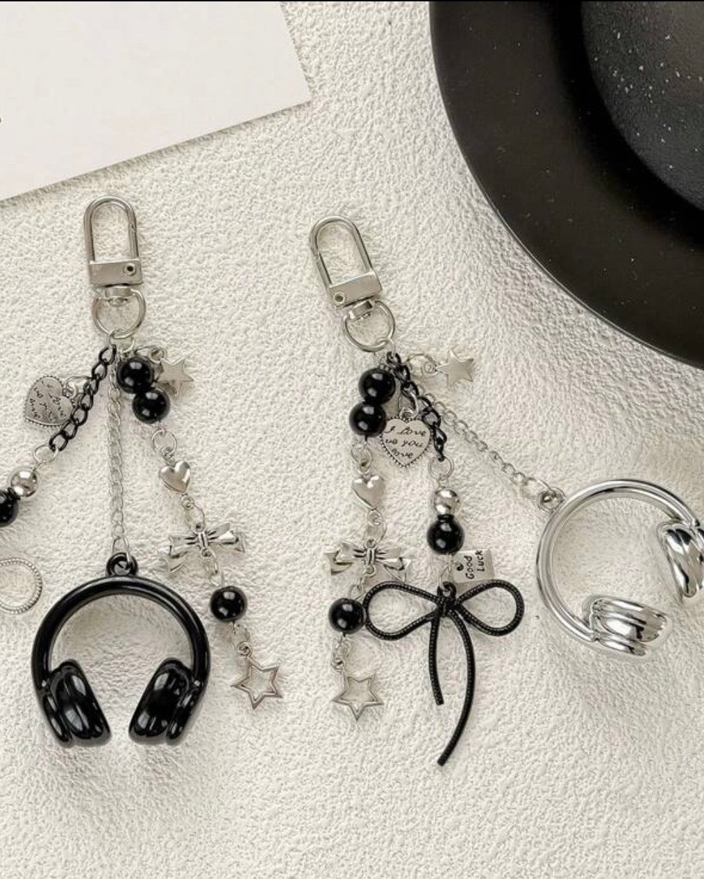 Love Music Headphone Heart Keychain - Bag Charm