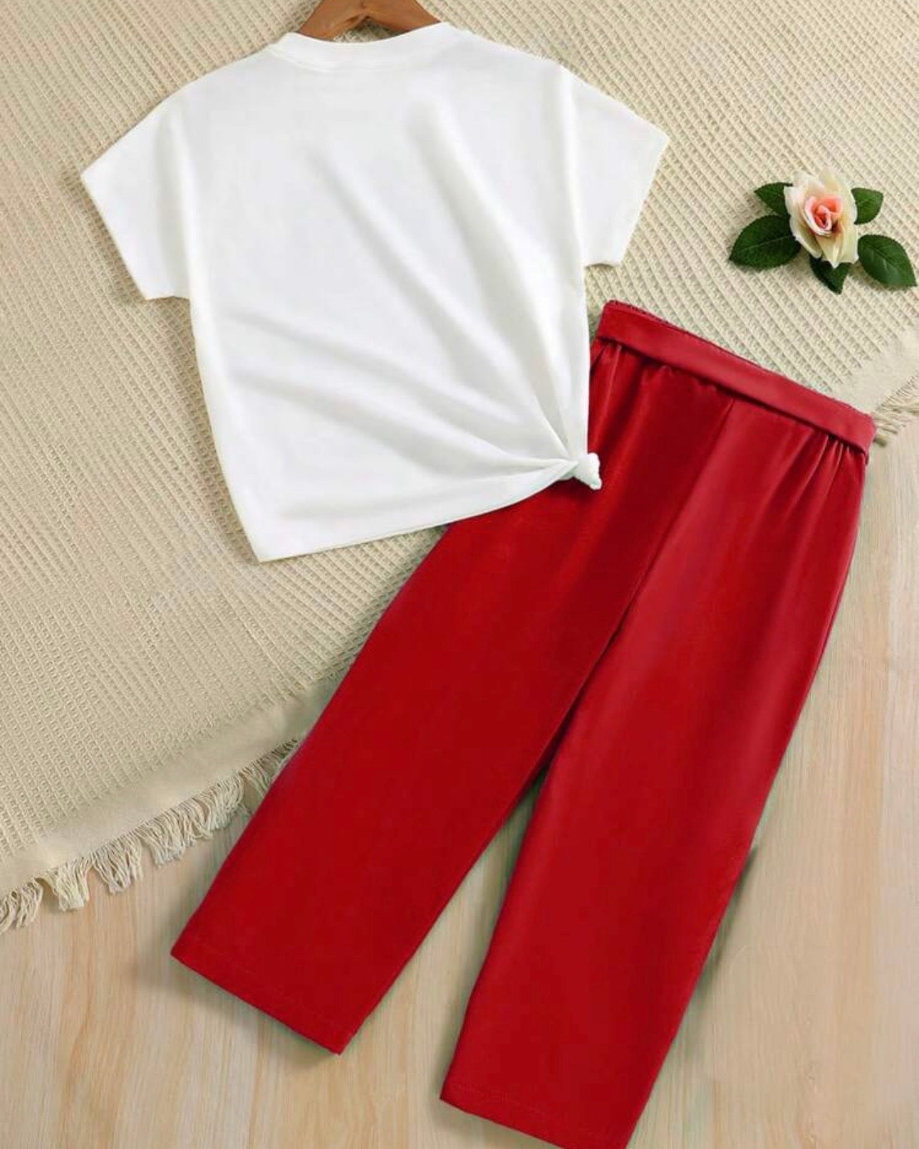 2 Pc Glasses Print Top & Straight Leg Pants (5 Colors)