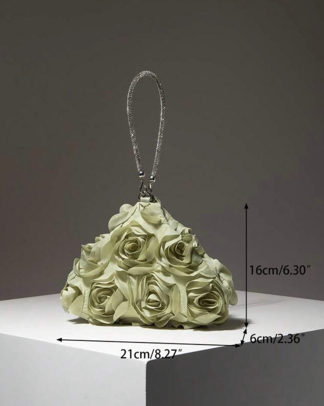 Pistachio Colour Elegant Floral Mini Wallet & Bridesmaid Party Clutch