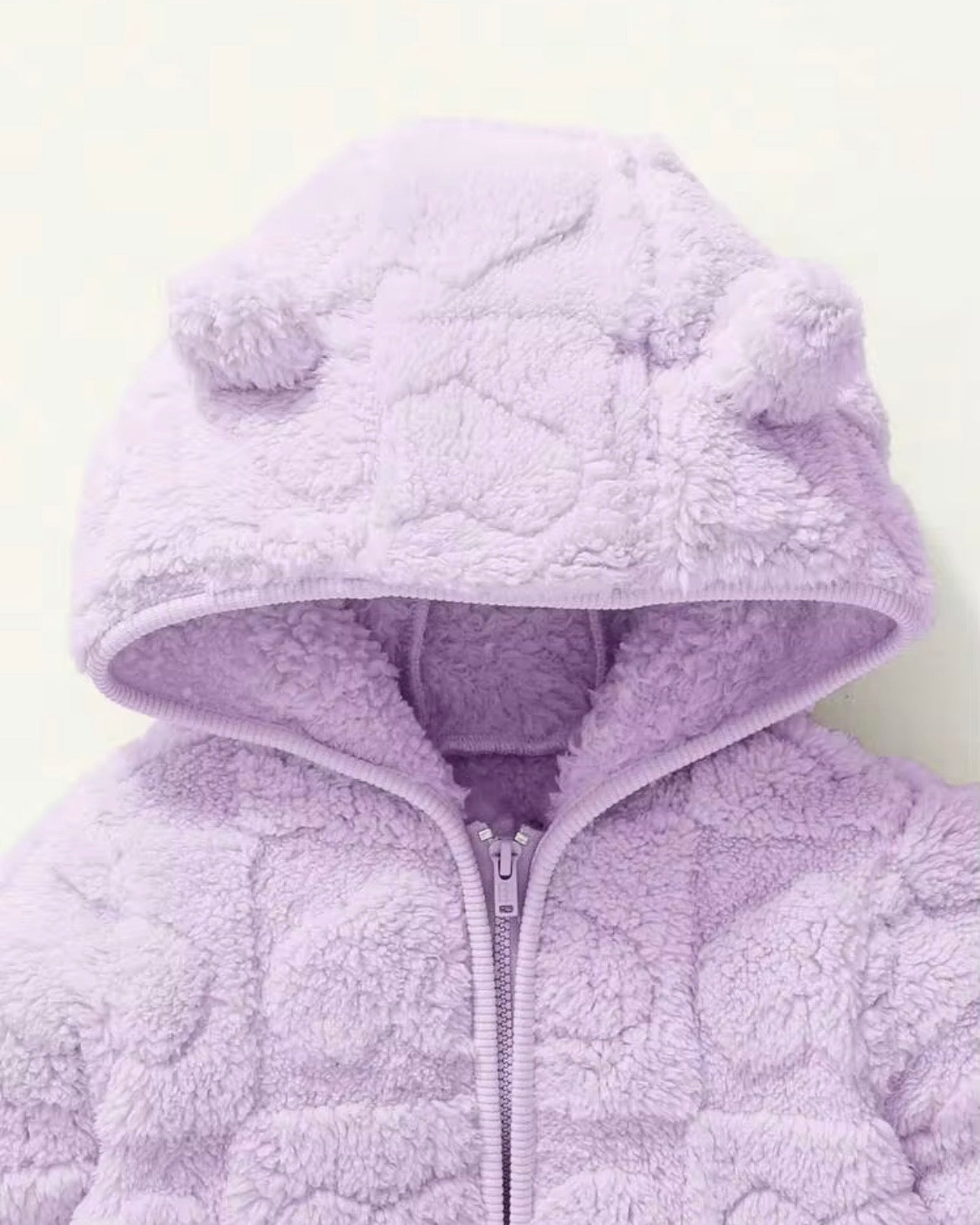 Baby Girl Purple Heart Hooded Fleece Jacket & Pants