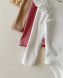 3pcs Baby Girl Ruffled Collar Winter Bodysuits
